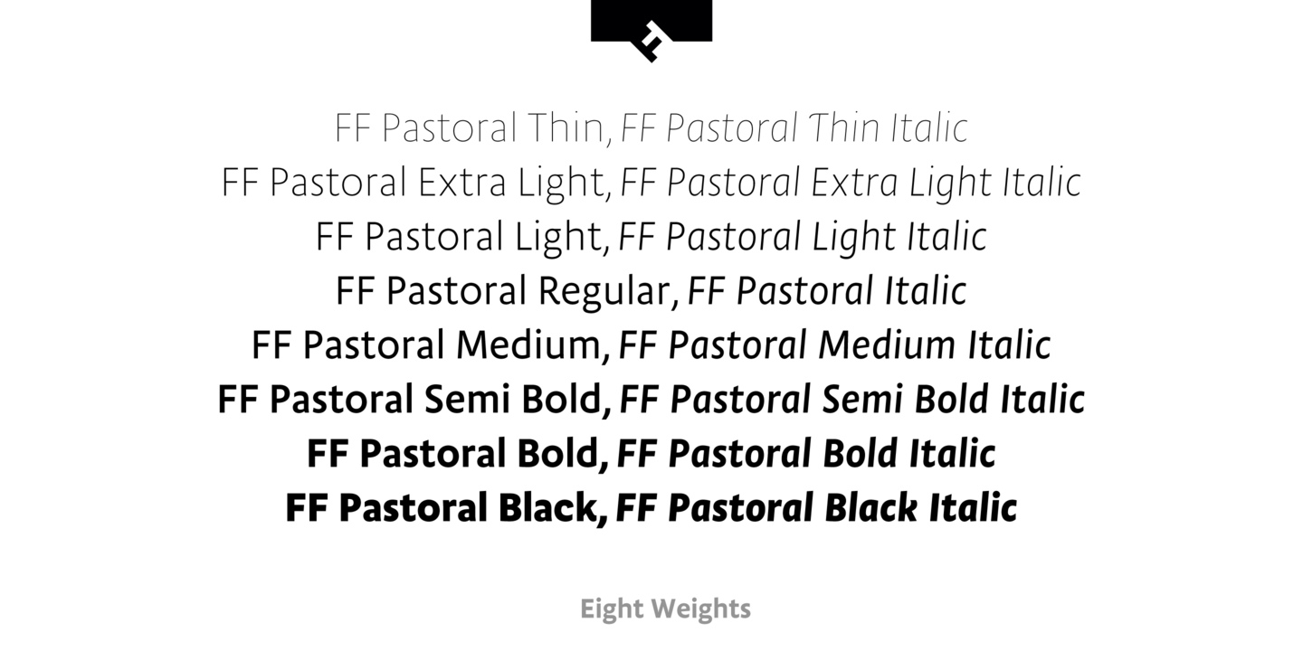 Ejemplo de fuente FF Pastoral #7